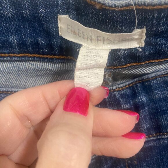 Eileen Fisher Straight Leg Blue Jeans Size‎ 8 - Picture 2 of 6